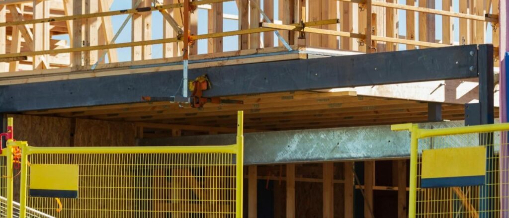 New construction framing on a building site
